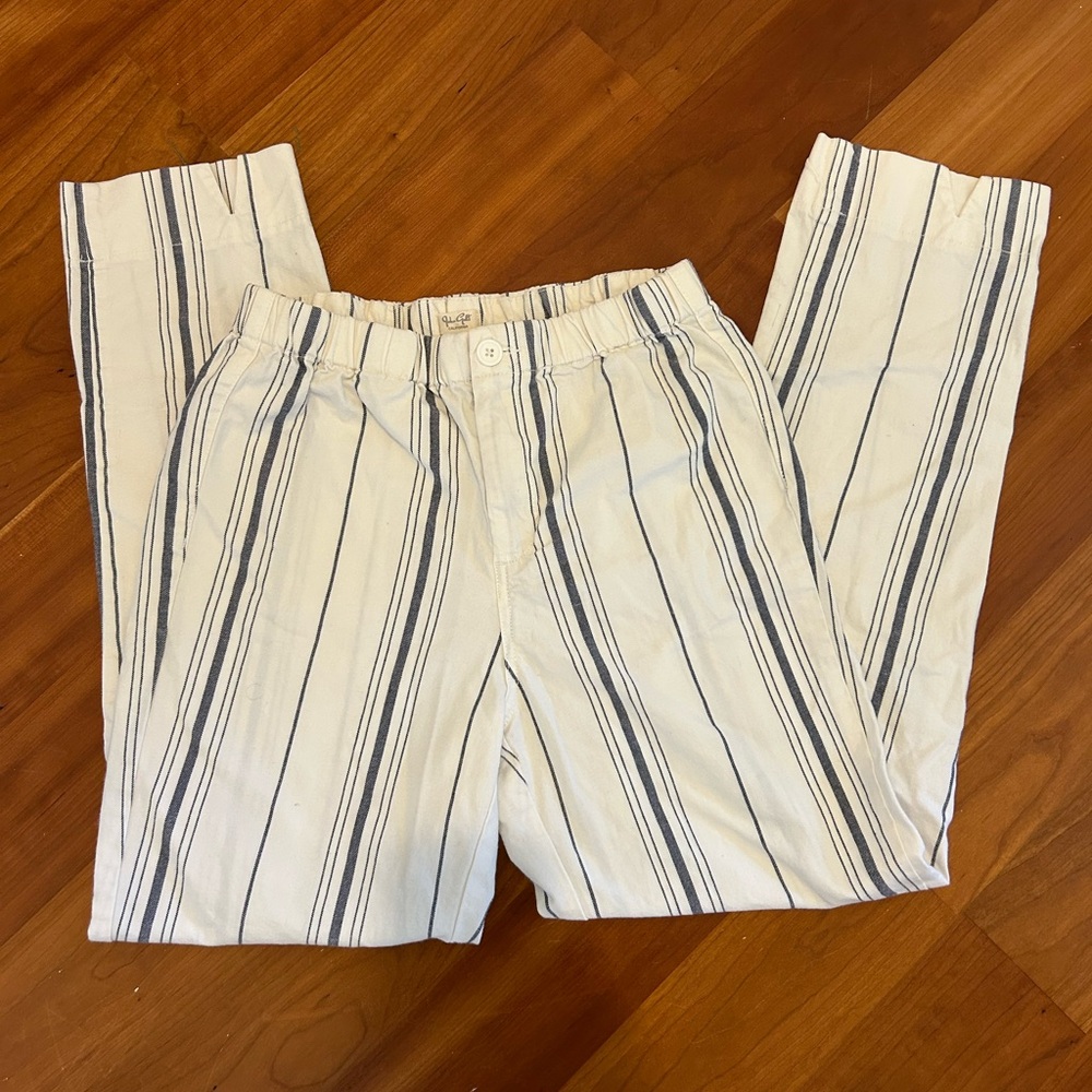 Brandy Melville White and Blue Striped Pants